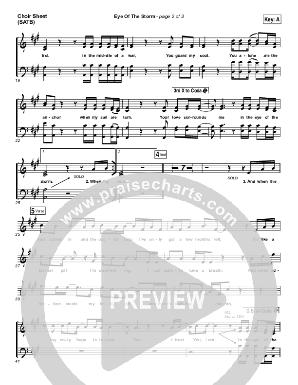 Eye Of The Storm Choir Sheet (SATB) (Ryan Stevenson)