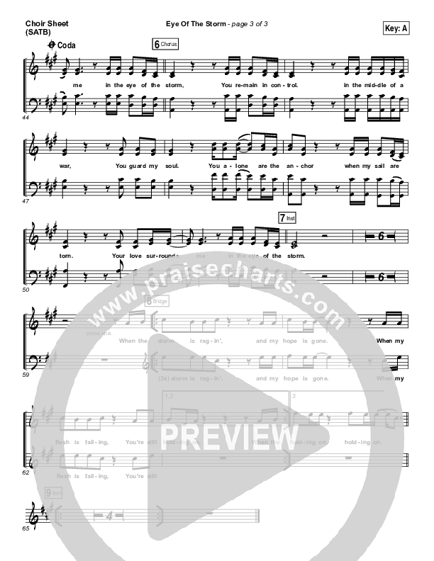 Eye Of The Storm Choir Vocals (SATB) (Ryan Stevenson)