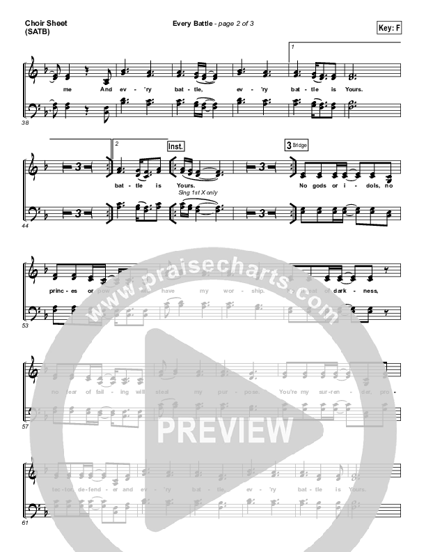 Every Battle Choir Vocals (SATB) (Gateway Worship Voices / Rita Springer)