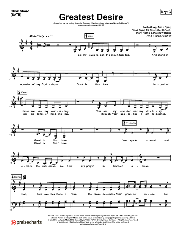 Greatest Desire Choir Vocals (SATB) (Gateway Worship Voices / Anna Byrd)