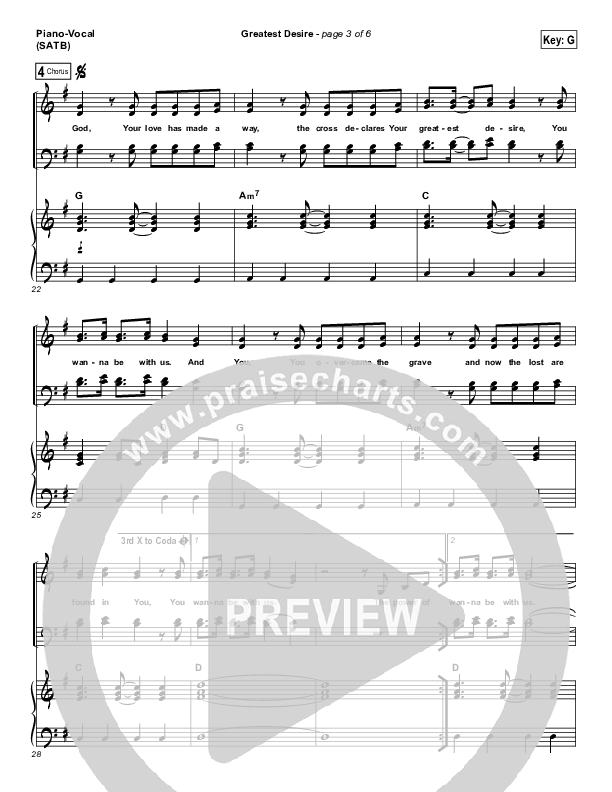 Greatest Desire Piano/Vocal (SATB) (Gateway Worship Voices / Anna Byrd)