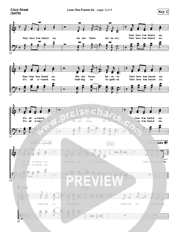Love Has Found Us Choir Sheet (SATB) (Gateway Worship Voices / Anna Byrd)