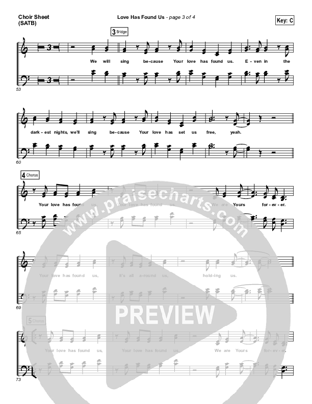 Love Has Found Us Choir Sheet (SATB) (Gateway Worship Voices / Anna Byrd)