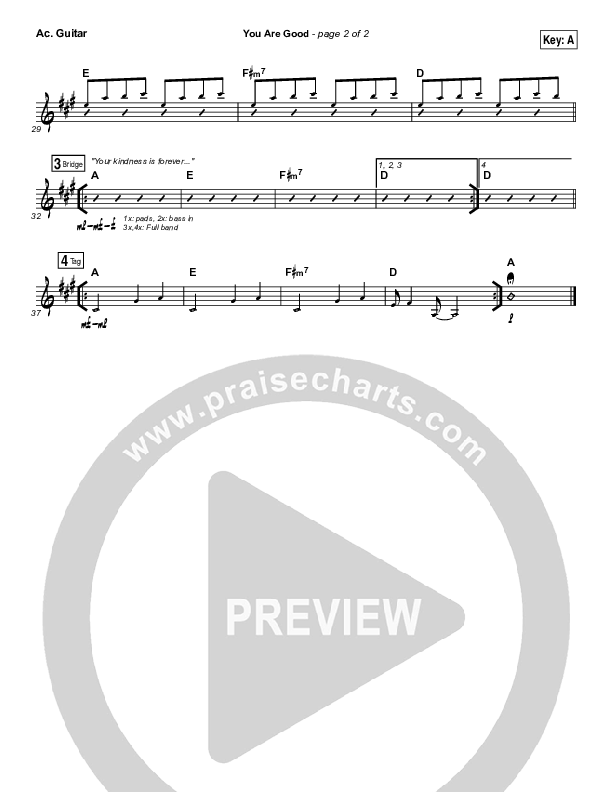 You Are Good Acoustic Guitar (Gateway Worship Voices / Kari Jobe)