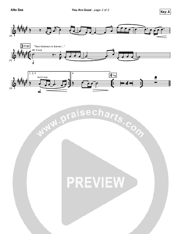 You Are Good Alto Sax (Gateway Worship Voices / Kari Jobe)