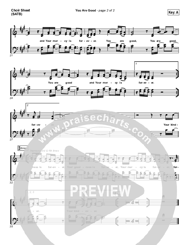 You Are Good Choir Sheet (SATB) (Gateway Worship Voices / Kari Jobe)