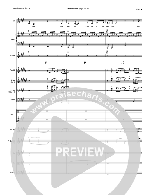 You Are Good Conductor's Score (Gateway Worship Voices / Kari Jobe)