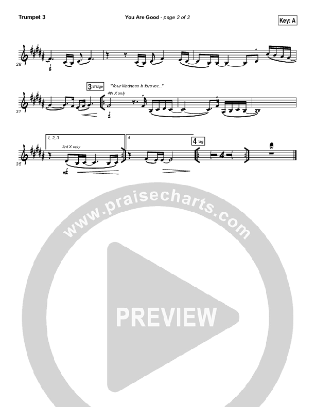You Are Good Trumpet 3 (Gateway Worship Voices / Kari Jobe)