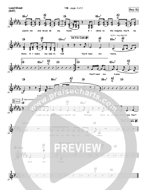 139 Lead Sheet (SAT) (Gateway Worship Voices / Alena Moore)