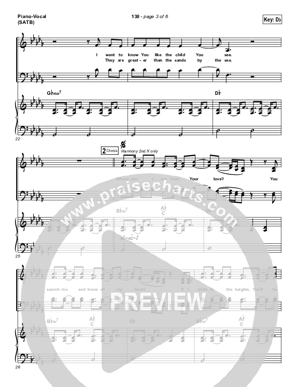 139 Piano/Vocal (SATB) (Gateway Worship Voices / Alena Moore)