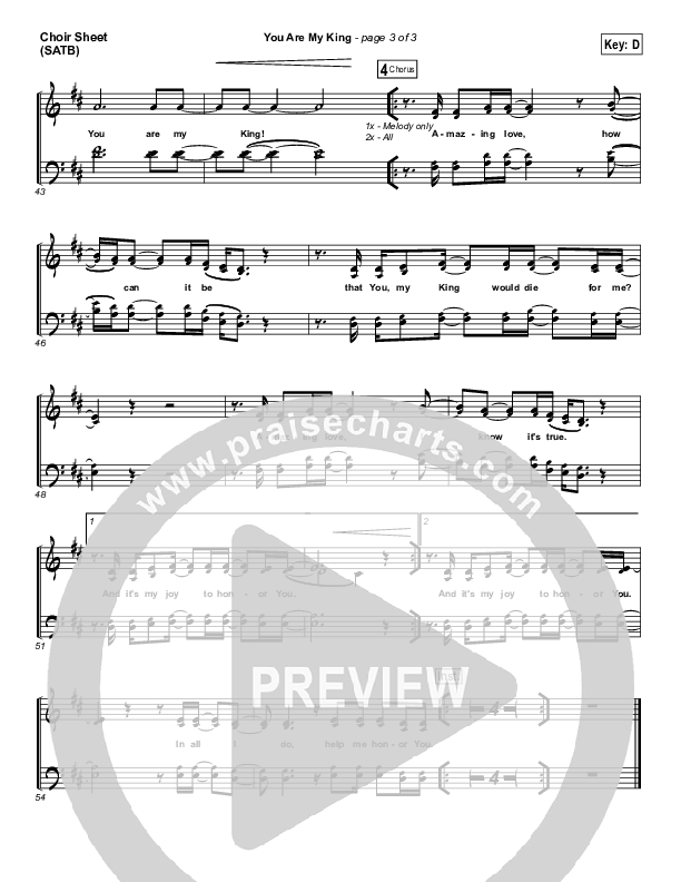 You Are My King (Amazing Love) Choir Sheet (SATB) (Shane & Shane / The Worship Initiative)