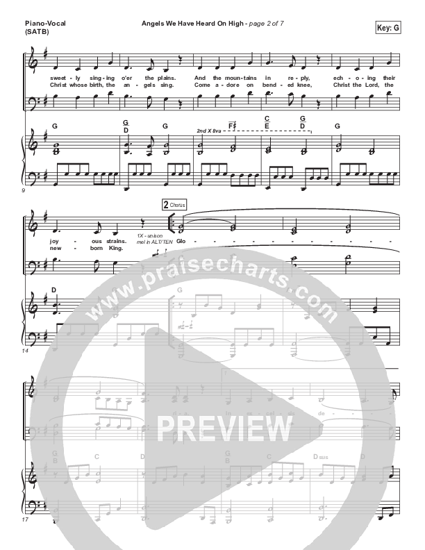 Angels We Have Heard On High (Cloud Of Witnesses) Piano/Vocal Pack (Shane & Shane / The Worship Initiative)