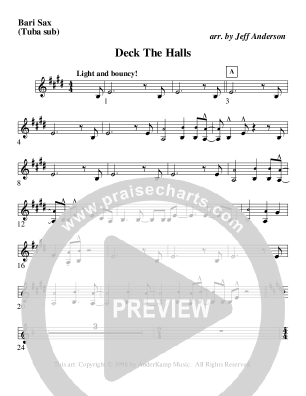 Deck The Halls (Instrumental) Bari Sax (AnderKamp Music)