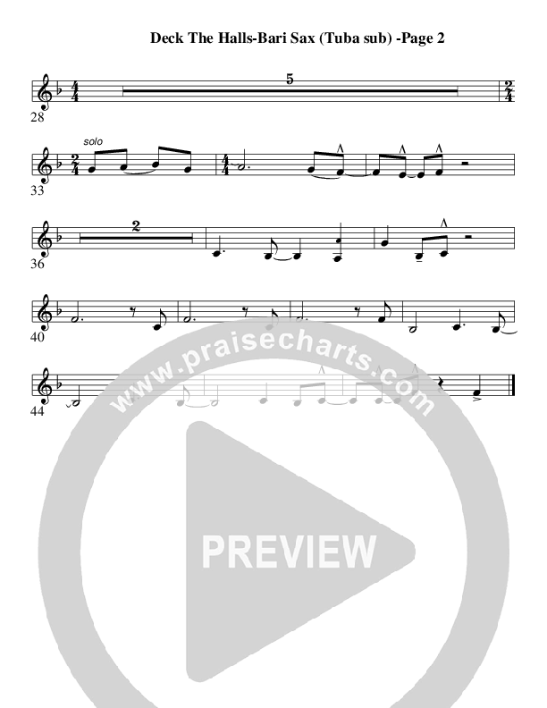 Deck The Halls (Instrumental) Bari Sax (AnderKamp Music)