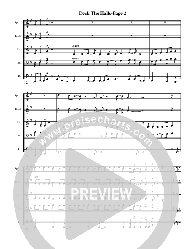 Deck The Halls (Instrumental) Conductor's Score (AnderKamp Music)