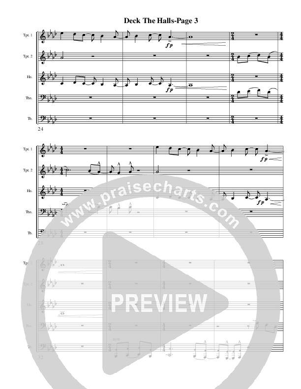 Deck The Halls (Instrumental) Conductor's Score (AnderKamp Music)