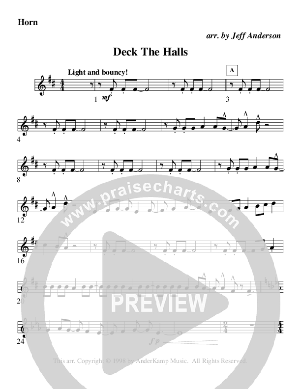 Deck The Halls (Instrumental) French Horn (AnderKamp Music)