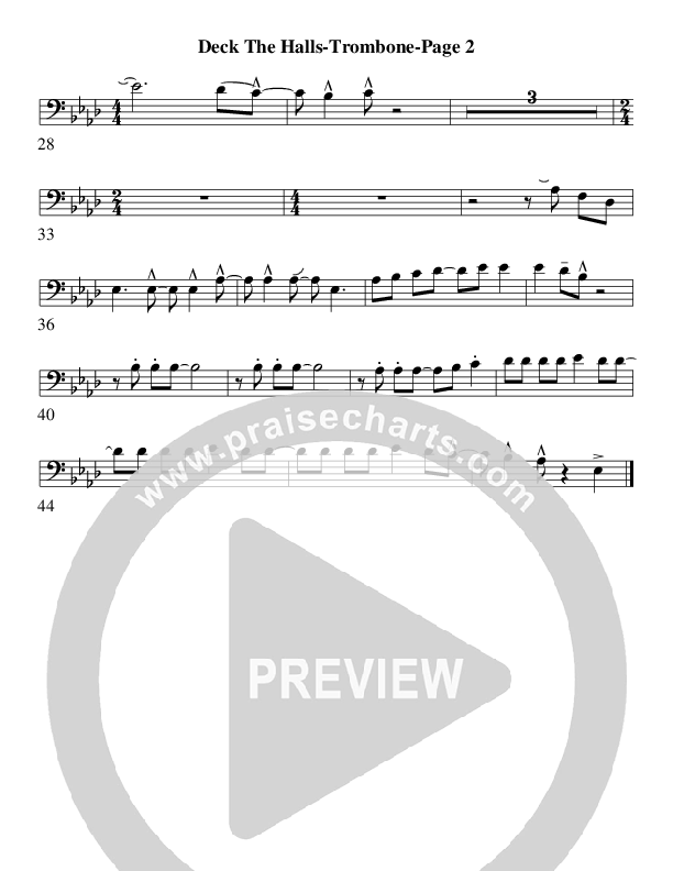 Deck The Halls (Instrumental) Trombone (AnderKamp Music)