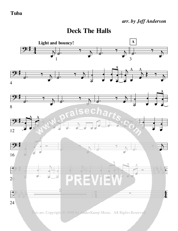 Deck The Halls (Instrumental) Tuba (AnderKamp Music)