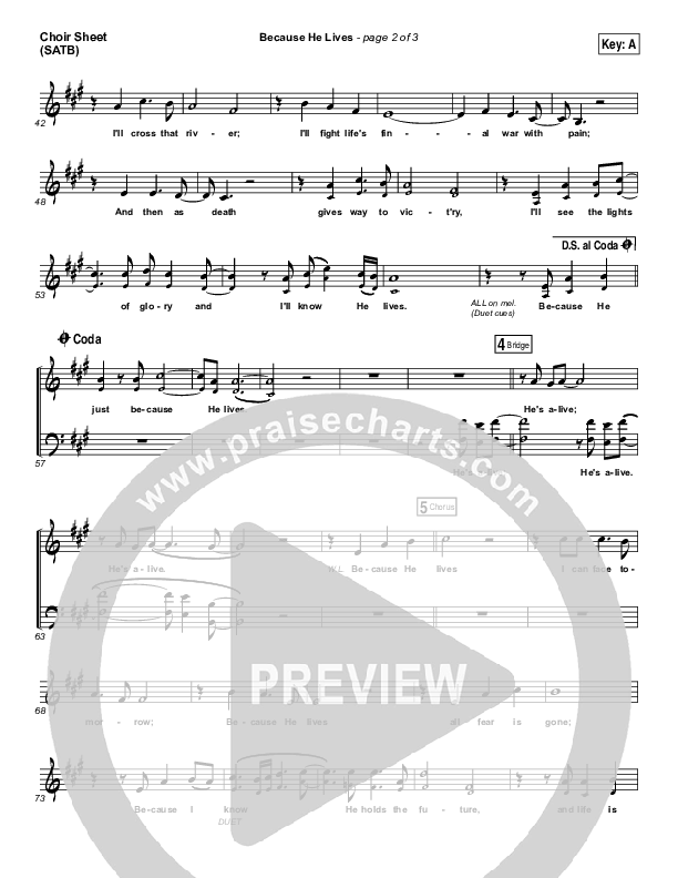 Because He Lives Choir Vocals (SATB) (Shane & Shane / The Worship Initiative)