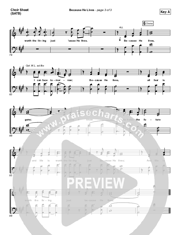 Because He Lives Choir Vocals (SATB) (Shane & Shane / The Worship Initiative)