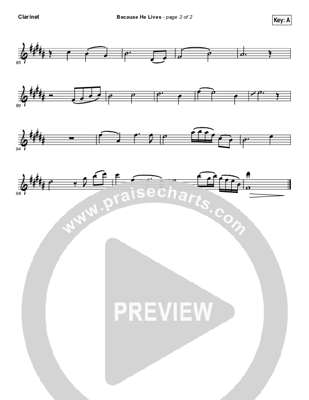 Because He Lives Clarinet (Shane & Shane / The Worship Initiative)
