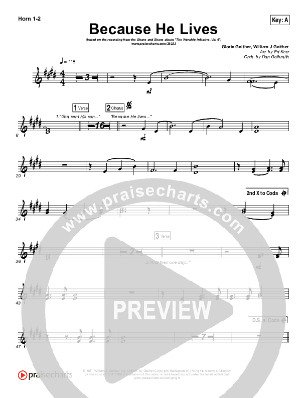 Because He Lives Brass Pack (Shane & Shane / The Worship Initiative)