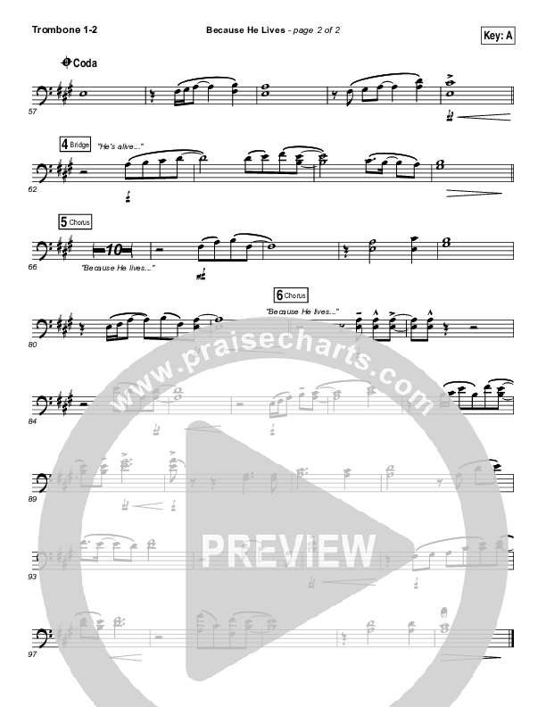 Because He Lives Trombone 1/2 (Shane & Shane / The Worship Initiative)