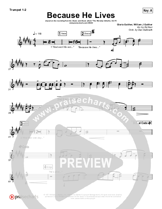 Because He Lives Brass Pack (Shane & Shane / The Worship Initiative)