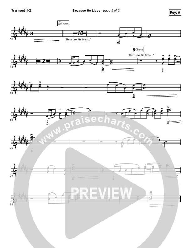 Because He Lives Trumpet 1,2 (Shane & Shane / The Worship Initiative)