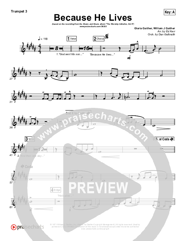 Because He Lives Trumpet 3 (Shane & Shane / The Worship Initiative)