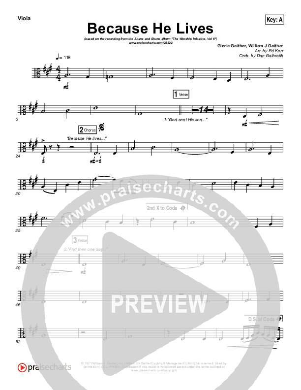 Because He Lives Viola (Shane & Shane / The Worship Initiative)