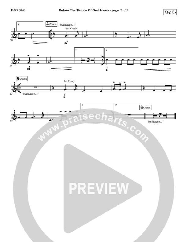 Before The Throne Of God Above Bari Sax (Shane & Shane / The Worship Initiative)