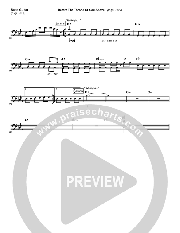 Before The Throne Of God Above Bass Guitar (Shane & Shane / The Worship Initiative)