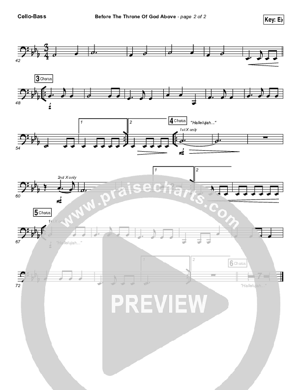 Before The Throne Of God Above Cello/Bass (Shane & Shane / The Worship Initiative)