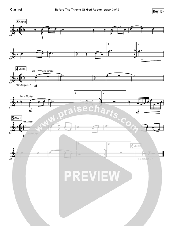 Before The Throne Of God Above Clarinet (Shane & Shane / The Worship Initiative)