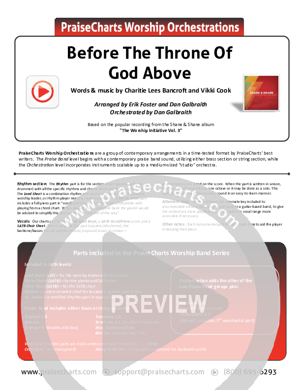 Before The Throne Of God Above Orchestration (Shane & Shane / The Worship Initiative)