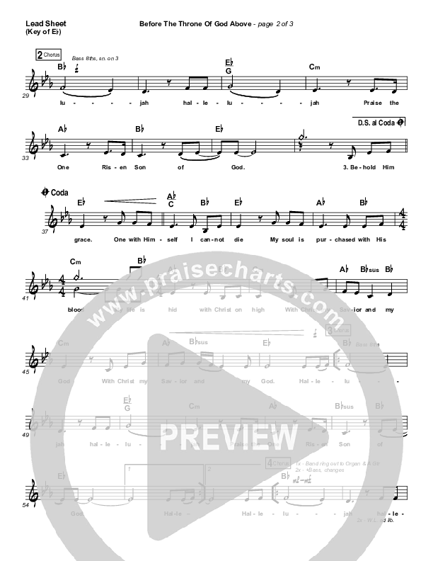 Before The Throne Of God Above Lead Sheet (Melody) (Shane & Shane / The Worship Initiative)