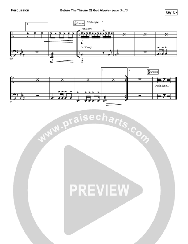 Before The Throne Of God Above Percussion (Shane & Shane / The Worship Initiative)