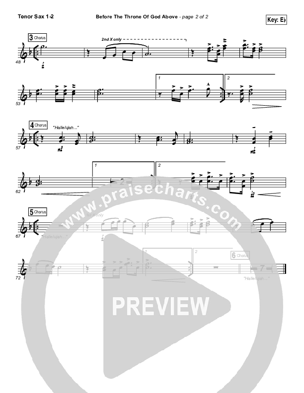 Before The Throne Of God Above Tenor Sax 1/2 (Shane & Shane / The Worship Initiative)