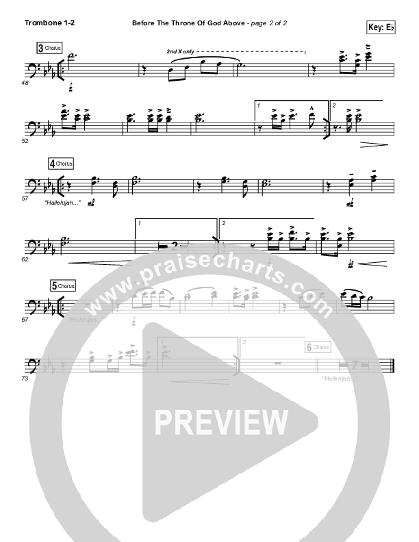 Before The Throne Of God Above Trombone 1/2 (Shane & Shane / The Worship Initiative)
