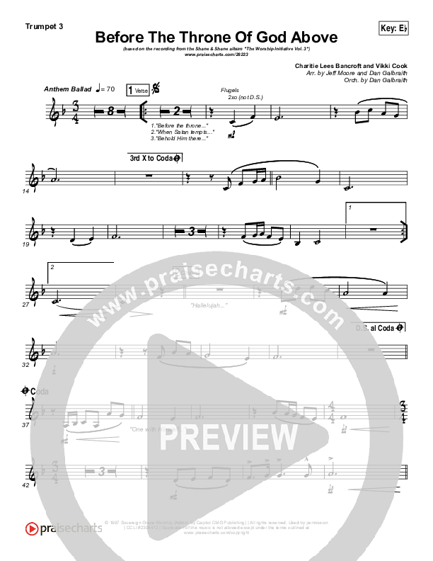 Before The Throne Of God Above Trumpet 3 (Shane & Shane / The Worship Initiative)