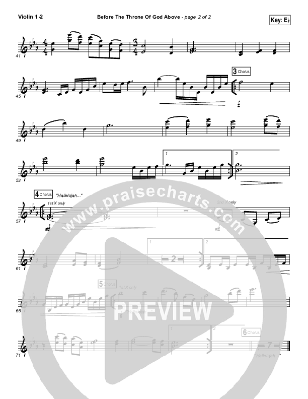 Before The Throne Of God Above Violin 1/2 (Shane & Shane / The Worship Initiative)