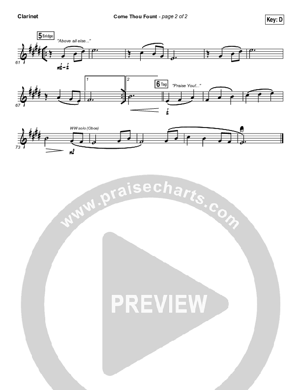 Come Thou Fount Clarinet (Shane & Shane / The Worship Initiative)