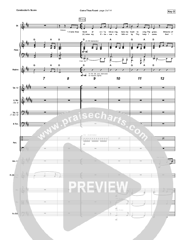 Come Thou Fount Conductor's Score (Shane & Shane / The Worship Initiative)