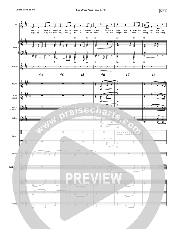 Come Thou Fount Conductor's Score (Shane & Shane / The Worship Initiative)