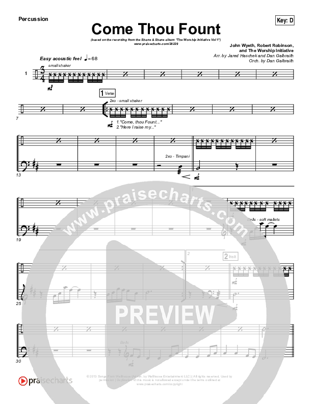 Come Thou Fount Percussion (Shane & Shane / The Worship Initiative)