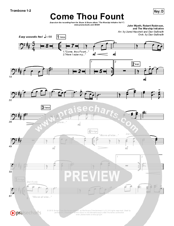 Come Thou Fount Trombone 1/2 (Shane & Shane / The Worship Initiative)