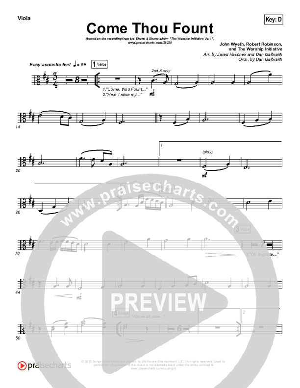 Come Thou Fount Viola (Shane & Shane / The Worship Initiative)