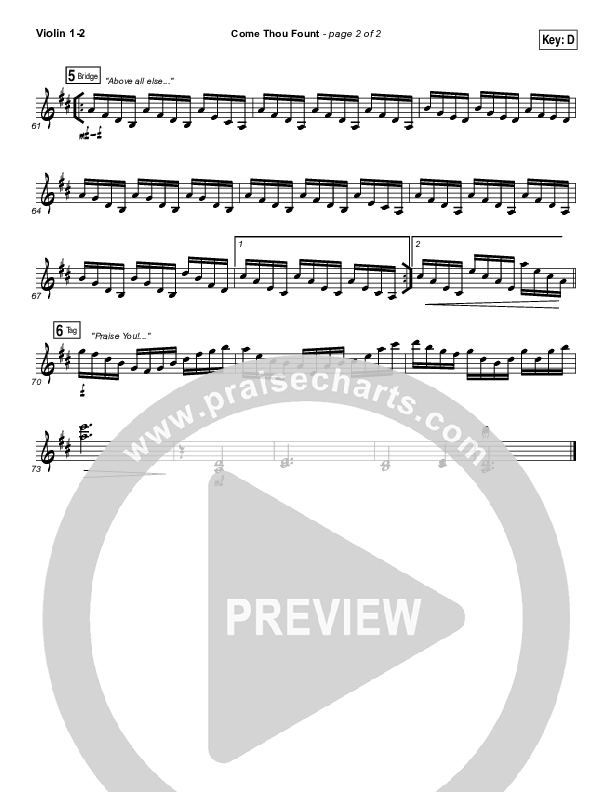 Come Thou Fount Violin 1/2 (Shane & Shane / The Worship Initiative)